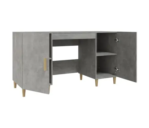 Rašomasis Stalas, Betono Pilkas, 140X50X75cm Apdirbta Mediena