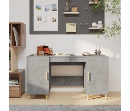 Rašomasis Stalas, Betono Pilkas, 140X50X75cm Apdirbta Mediena