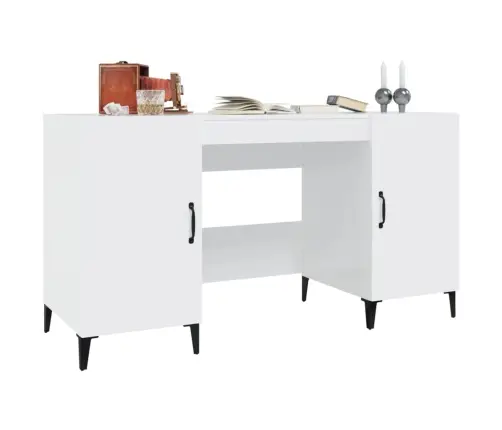 Rakstāmgalds, Spīdīgi Balts, 140X50X75 Cm, Inženierijas Koks Vidaxl