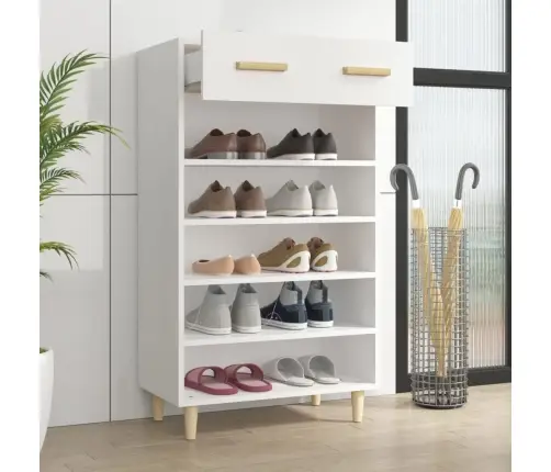 Spintelė Batams, Baltos Spalvos, 60X35X105cm Apdirbta Mediena