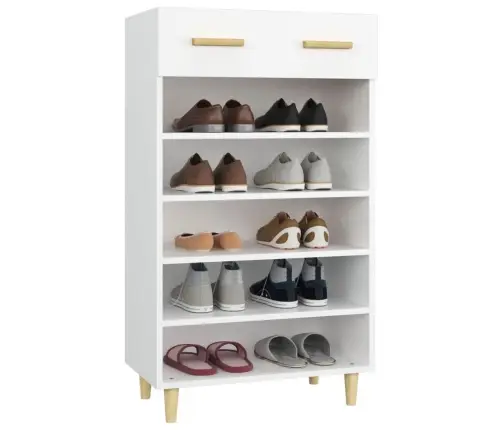 Spintelė Batams, Baltos Spalvos, 60X35X105cm Apdirbta Mediena