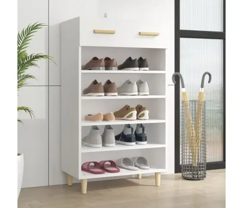 Spintelė Batams, Baltos Spalvos, 60X35X105cm Apdirbta Mediena