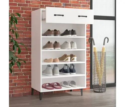 Spintelė Batams, Baltos Spalvos, 60X35X105cm Apdirbta Mediena