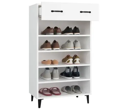 Spintelė Batams, Baltos Spalvos, 60X35X105cm Apdirbta Mediena