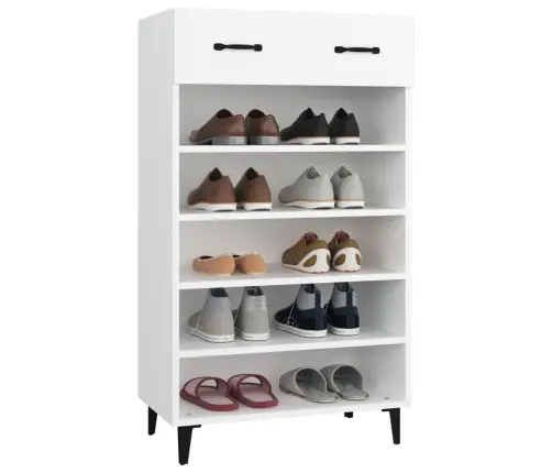 Spintelė Batams, Baltos Spalvos, 60X35X105cm Apdirbta Mediena