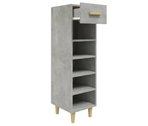 Apavu Skapītis, Betona Pelēks, 30X35X105 Cm, Inženierijas Koks Vidaxl