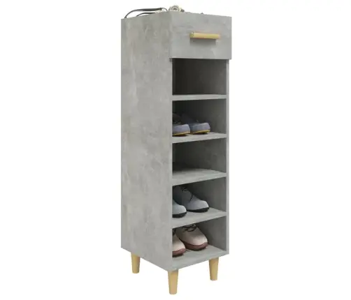 Apavu Skapītis, Betona Pelēks, 30X35X105 Cm, Inženierijas Koks Vidaxl