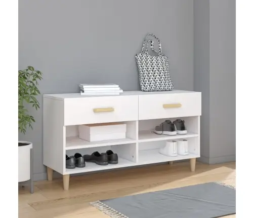 Apavu Skapītis, Balts, 102X35X55 Cm, Inženierijas Koks Vidaxl