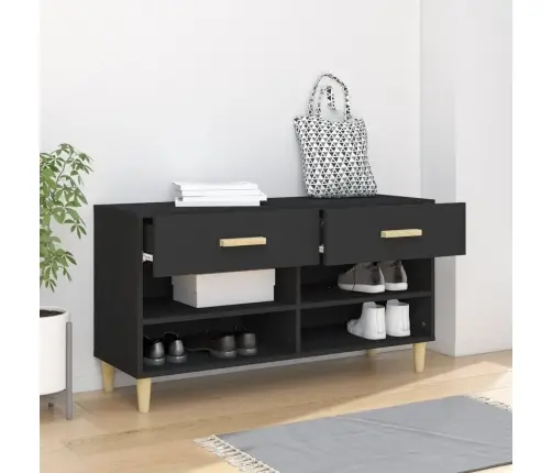 Apavu Skapītis, Melns, 102X35X55 Cm, Inženierijas Koks Vidaxl