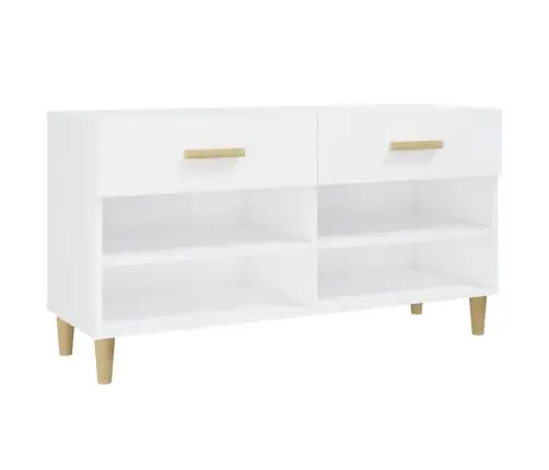 Apavu Skapītis, Spīdīgi Balts, 102X35X55 Cm, Inženierijas Koks Vidaxl