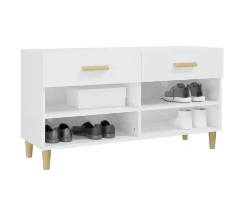 Apavu Skapītis, Spīdīgi Balts, 102X35X55 Cm, Inženierijas Koks Vidaxl