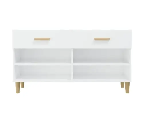 Apavu Skapītis, Spīdīgi Balts, 102X35X55 Cm, Inženierijas Koks Vidaxl