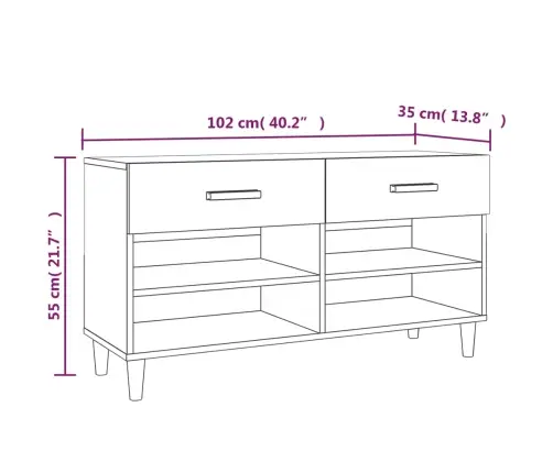 Apavu Skapītis, Spīdīgi Balts, 102X35X55 Cm, Inženierijas Koks Vidaxl