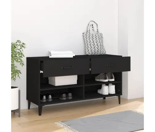 Jalatsikapp, Must, 102 X 35 X 55 cm Tehispuit