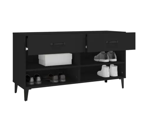 Jalatsikapp, Must, 102 X 35 X 55 cm Tehispuit