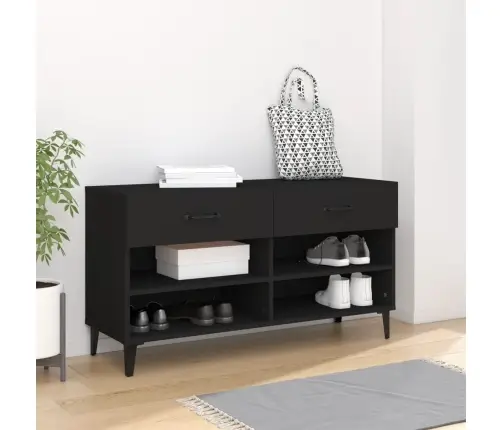 Jalatsikapp, Must, 102 X 35 X 55 cm Tehispuit