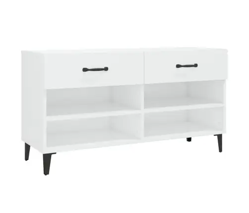 Jalatsikapp, Kõrgläikega Valge, 102 X 35 X 55 cm Tehispuit