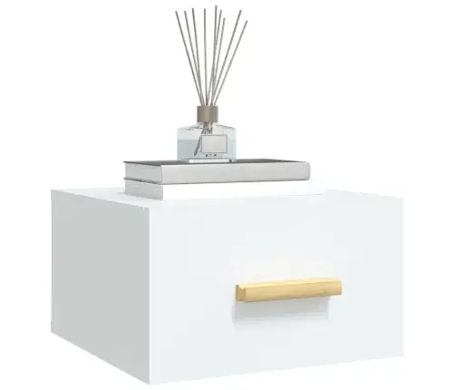 Sienas Naktsskapītis, Balts, 35X35X20 Cm Vidaxl