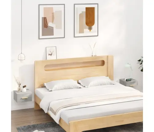 Sienas Naktsskapīši, 2 Gab., Betona Pelēki, 35X35X20 Cm Vidaxl