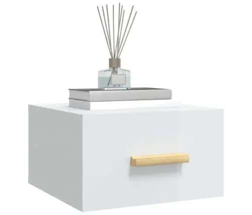 Prie Sienos Montuojama Naktinė Spintelė, Balta, 35X35X20Cm