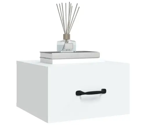 Sienas Naktsskapītis, Balts, 35X35X20 Cm   Vidaxl