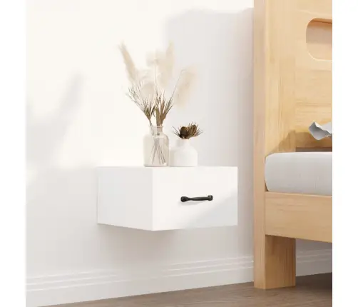 Sienas Naktsskapītis, Balts, 35X35X20 Cm   Vidaxl