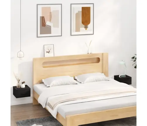 Sienas Naktsskapīši, 2 Gab., Melni, 35X35X20 Cm Vidaxl