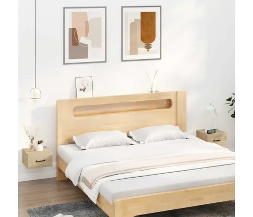 Sienas Naktsskapīši, 2 Gab., Ozolkoka Krāsa, 35X35X20 Cm   Vidaxl