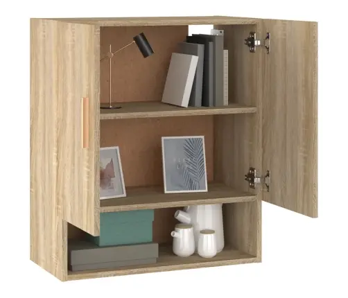 Sienas Skapītis, Ozolkoka Krāsa, 60X31X70 Cm, Inženierijas Koks Vidaxl