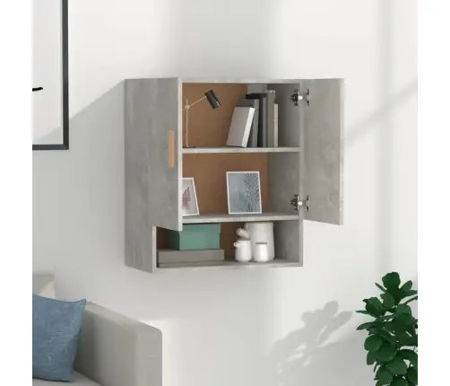 Sienas Skapītis, Betona Pelēks, 60X31X70 Cm, Inženierijas Koks Vidaxl