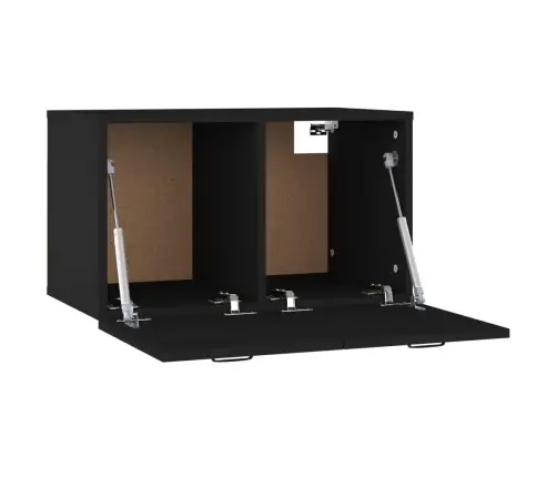 Sienas Skapītis, Melns, 60X36,5X35 Cm, Inženierijas Koks Vidaxl