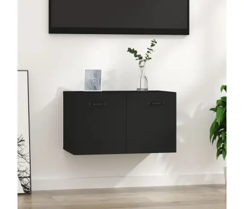 Sienas Skapītis, Melns, 60X36,5X35 Cm, Inženierijas Koks Vidaxl