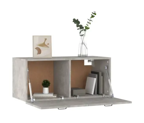Sieninė Spintelė, Betono Pilka, 80X36,5X35cm Apdirbta Mediena Sieninė Spintelė, Betono Pilka, 80X36,5X35cm Apdirbta Mediena