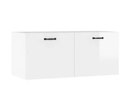 Sienas Skapītis, Spīdīgi Balts, 80X36,5X35Cm, Inženierijas Koks Vidaxl