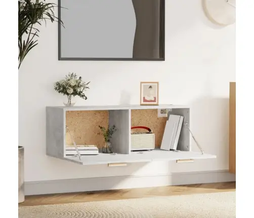 Sienas Skapītis, Betonpelēks, 100X36,5X35 Cm, Inženierijas Koks Vidaxl