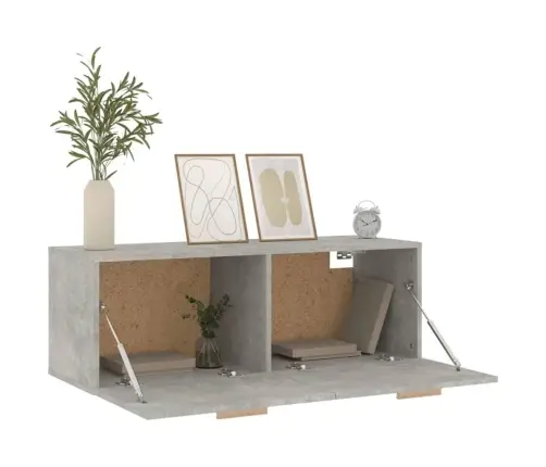 Sienas Skapītis, Betonpelēks, 100X36,5X35 Cm, Inženierijas Koks Vidaxl