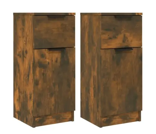 Puhvetkapid 2 Tk, Suitsutatud Tamm, 30 X 30 X 70 Cm Tehispuit