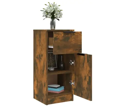 Puhvetkapid 2 Tk, Suitsutatud Tamm, 30 X 30 X 70 Cm Tehispuit