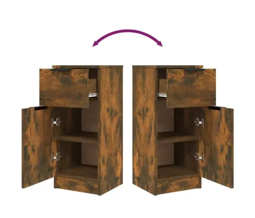 Puhvetkapid 2 Tk, Suitsutatud Tamm, 30 X 30 X 70 Cm Tehispuit