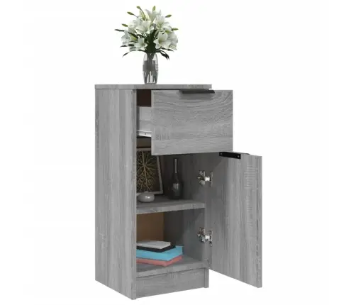 Šoninės Spintelės, 2Vnt., Pilkos Ąžuolo, 30X30X70cm Mediena