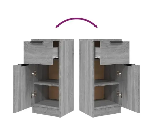 Šoninės Spintelės, 2Vnt., Pilkos Ąžuolo, 30X30X70cm Mediena