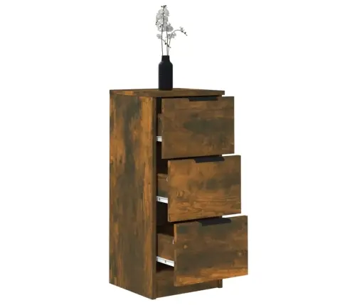 Šoninės Spintelės, 2Vnt., Dūminio Ąžuolo, 30X30X70cm Mediena