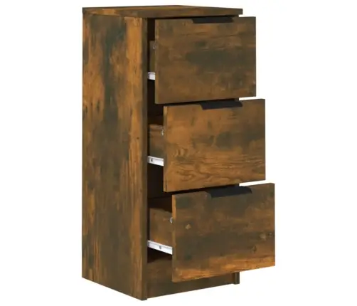 Šoninės Spintelės, 2Vnt., Dūminio Ąžuolo, 30X30X70cm Mediena