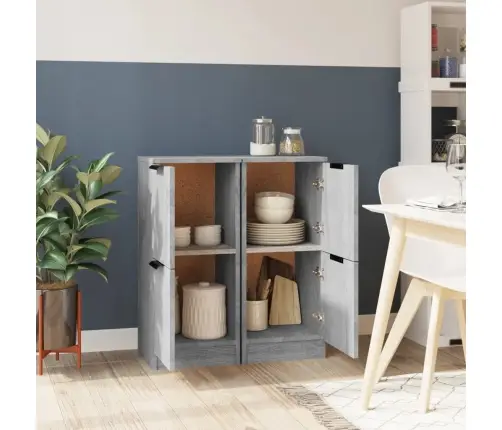 Puhvetkapid 2 Tk, Hall Sonoma Tamm, 30 X 30 X 70 cm Tehispuit