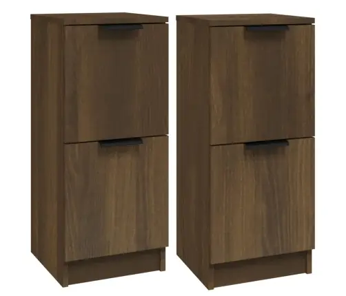 Kumodes, 2 Gab., Brūna Ozola, 30X30X70 Cm, Inženierijas Koks Vidaxl