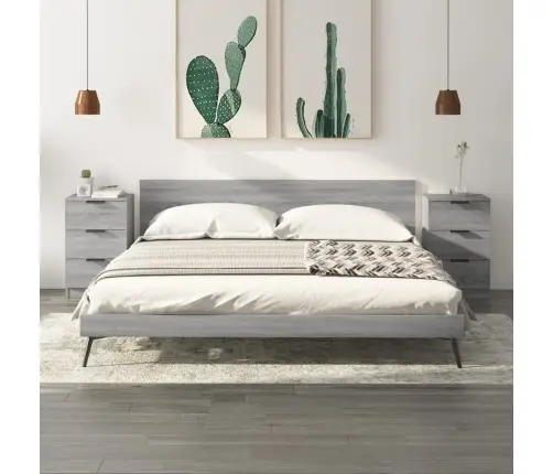 Naktsskapīši, 2 Gab., Pelēka Ozolkoka Krāsa, 40X36X65 Cm Vidaxl Naktsskapīši, 2 Gab., Pelēka Ozolkoka Krāsa, 40X36X65 Cm Vidaxl