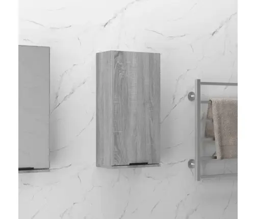 Prie Sienos Montuojama Vonios Spintelė, Pilka, 32X20X67Cm