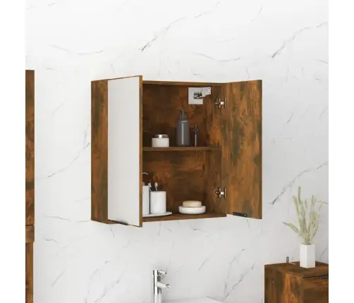 Vannasistabas Spoguļskapītis, Ozolkoka Krāsa, 64X20X67 Cm Vidaxl