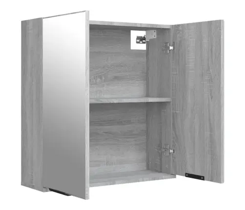 Vannasistabas Spoguļskapītis, Pelēka Ozola Krāsa, 64X20X67 Cm Vidaxl