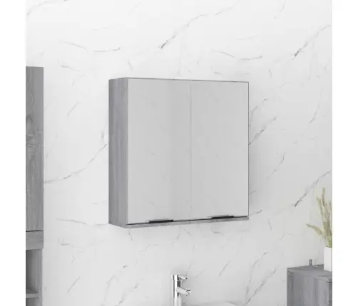 Vannasistabas Spoguļskapītis, Pelēka Ozola Krāsa, 64X20X67 Cm Vidaxl